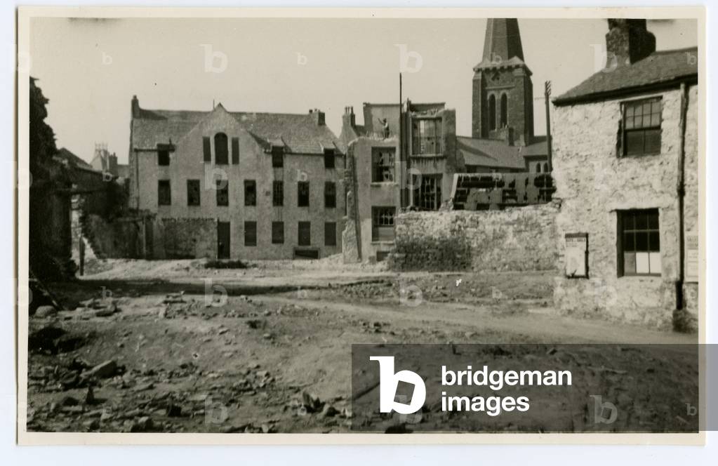 Almshouse Lane, Douglas, after demolition, Isle of Man, 1932-34 (b/w photo)