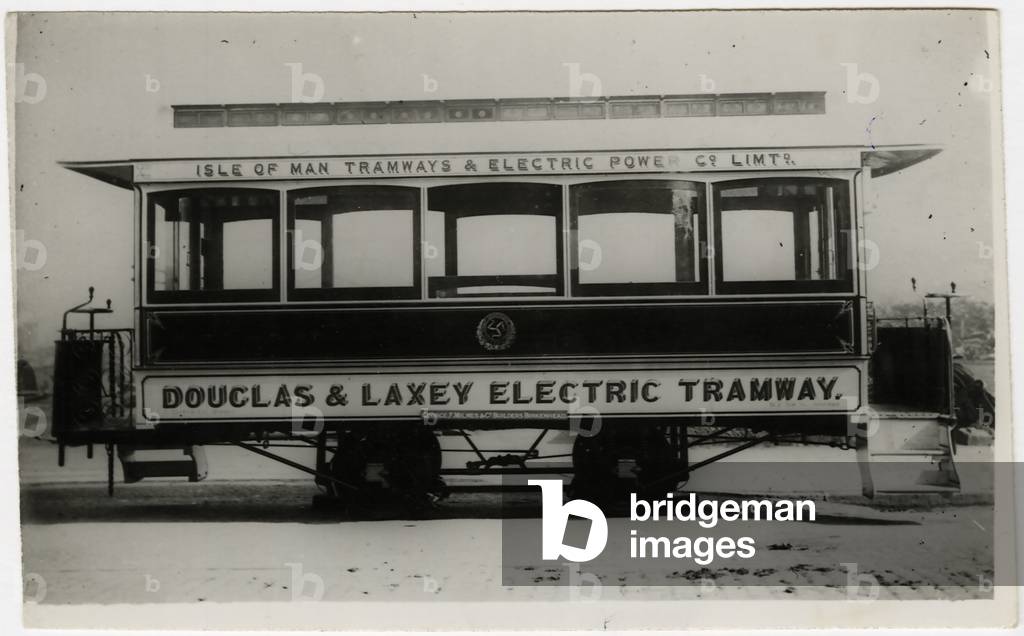 Manx Electric Railway short trailer 59 as originally delivered, 1895 (b/w photo)