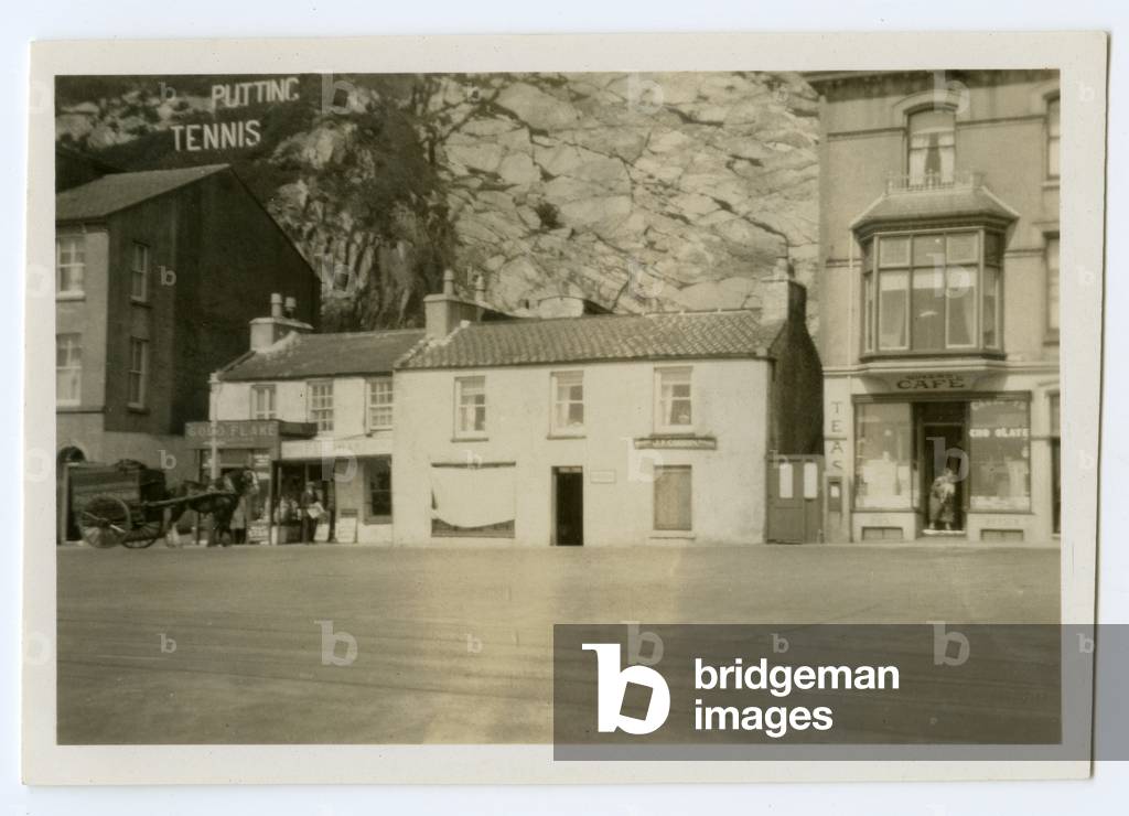 The two oldhouses north of Tramway Terrace, Douglas, Isle of Man, 1932-34 (b/w photo)