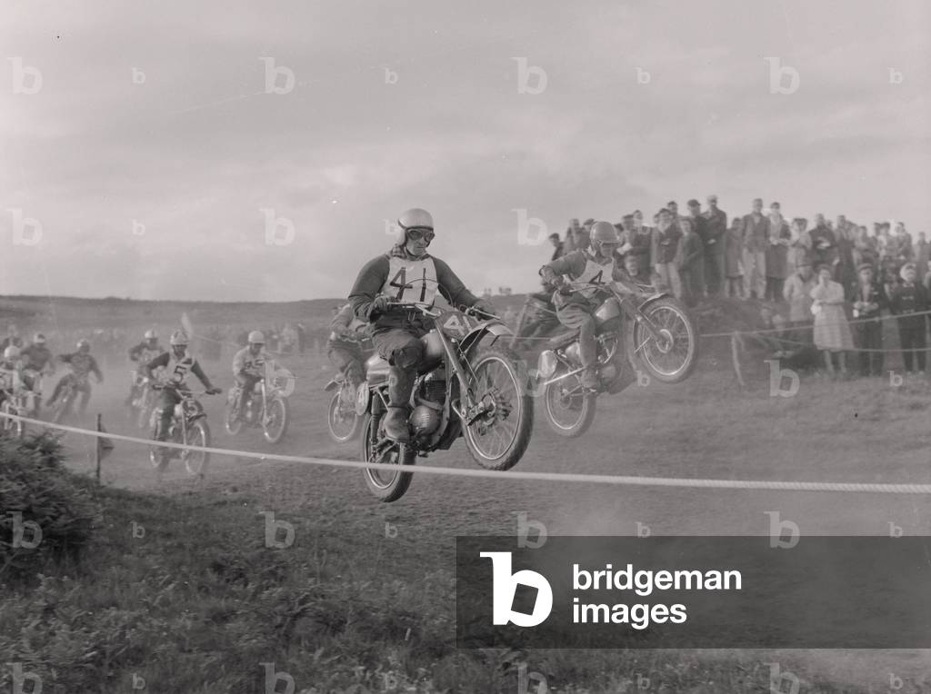 Motorcycle scramble, Douglas Head, June 1960 (b/w photo)