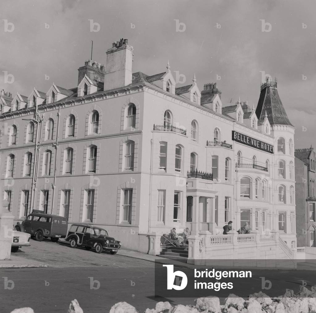 Belle Vue hotel, Port Erin (Mannington hotel), Isle of Man, August 1960 (b/w photo)