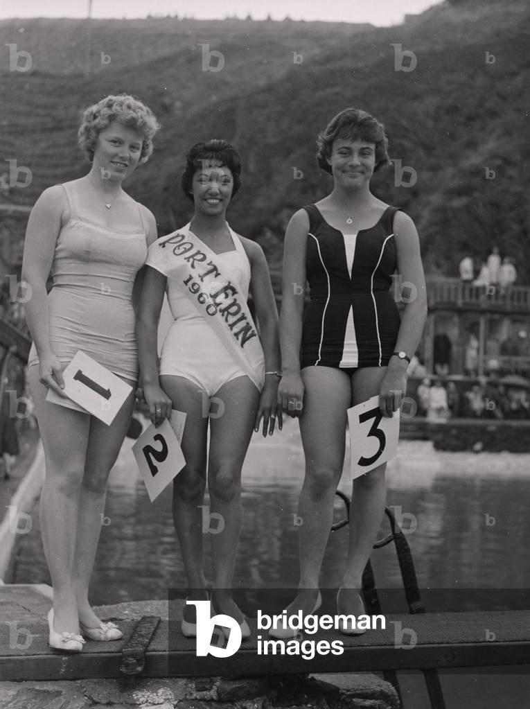 Bathing Beauties, Port Erin Regatta, August 1960 (b/w photo)