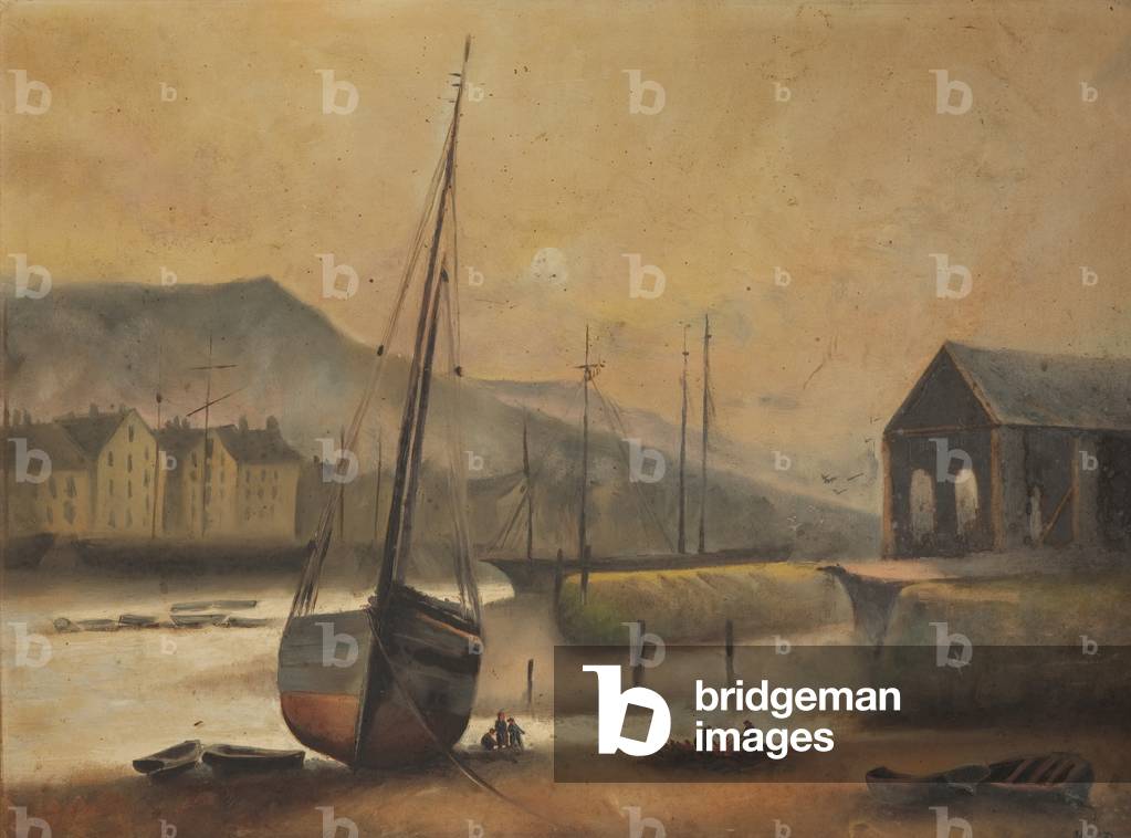 Ramsey Harbour and Quay (oil on board)