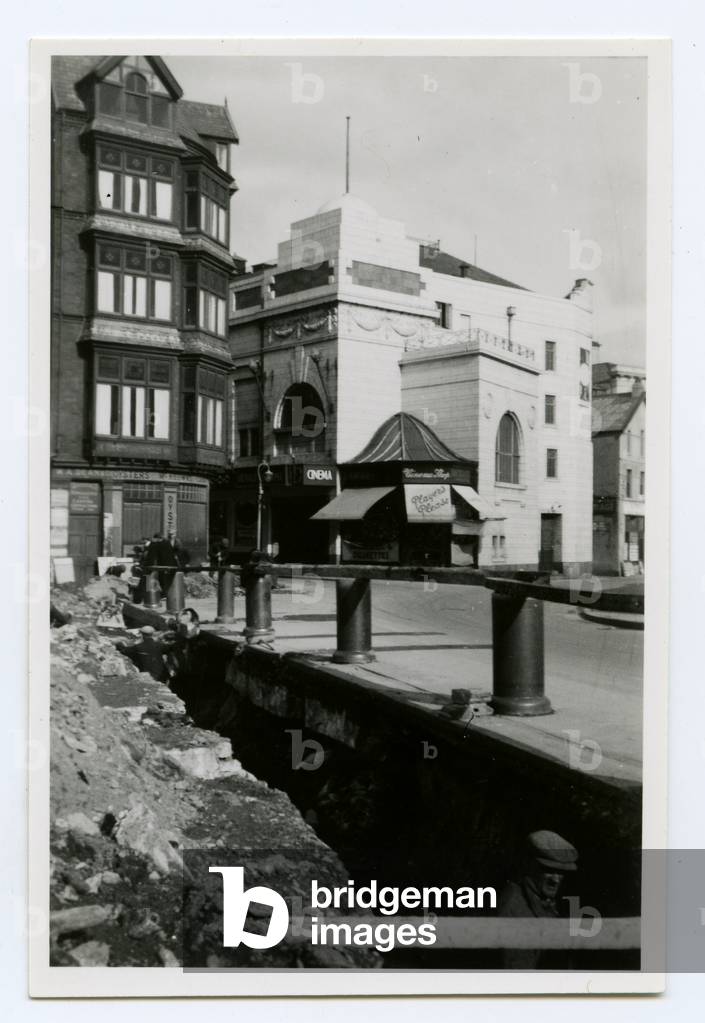 Arched cellars under Parade Street, Douglas, Isle of Man, 1935 (b/w photo)