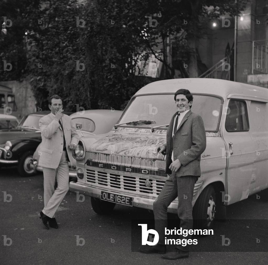 Pink Floyd's van, July 1967 (b/w photo)