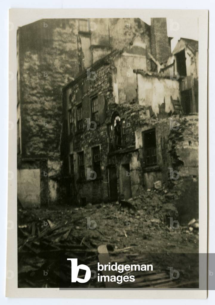 Rear of no. 4 St Barnabas Square, Douglas, Isle of Man, 1934 (b/w photo)