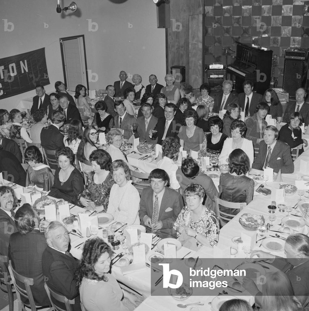 Everton football club dinner, June 1973 (b/w photo)