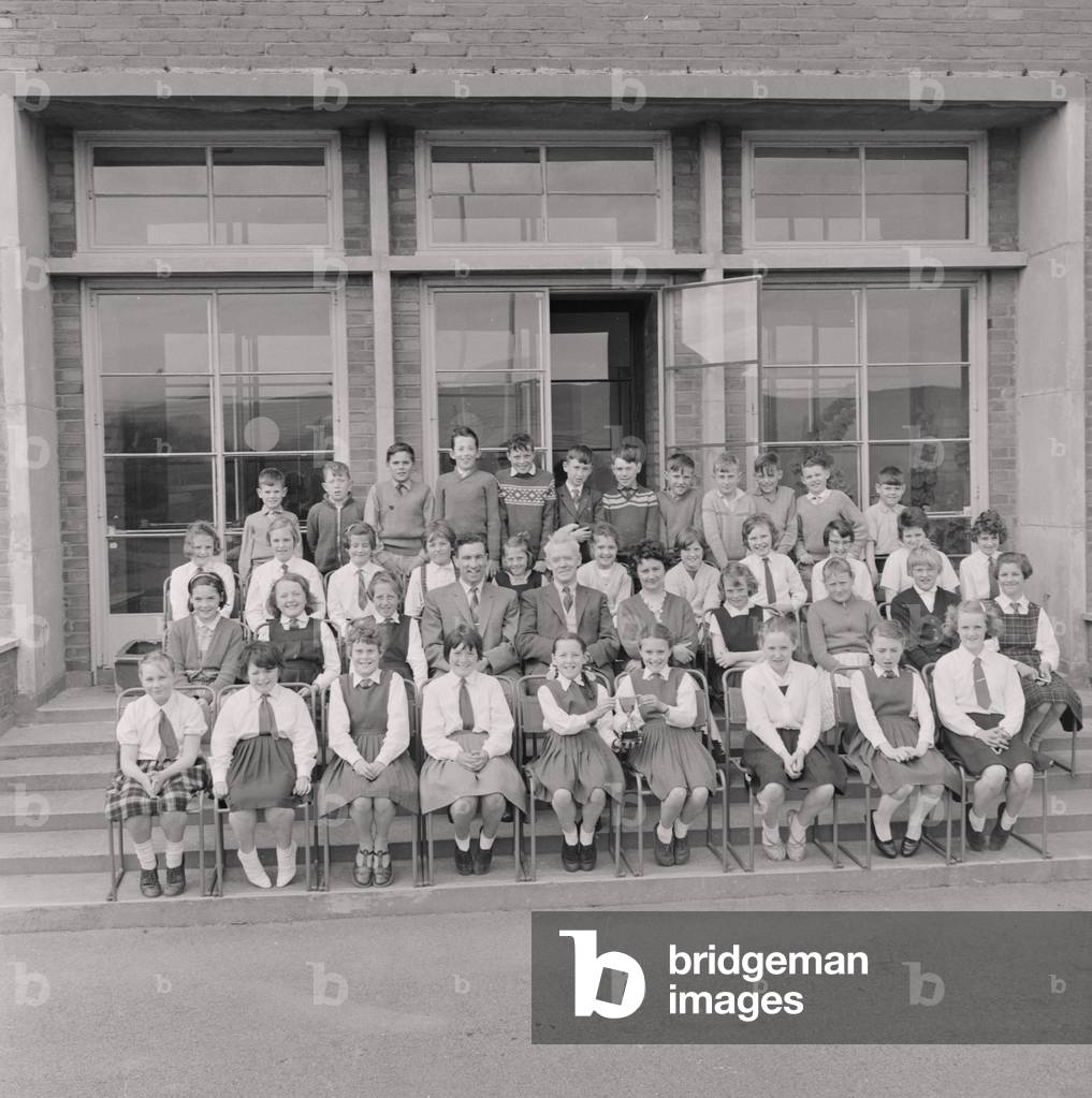 Peel School Choirs, Isle of Man, May 1962 (b/w photo)