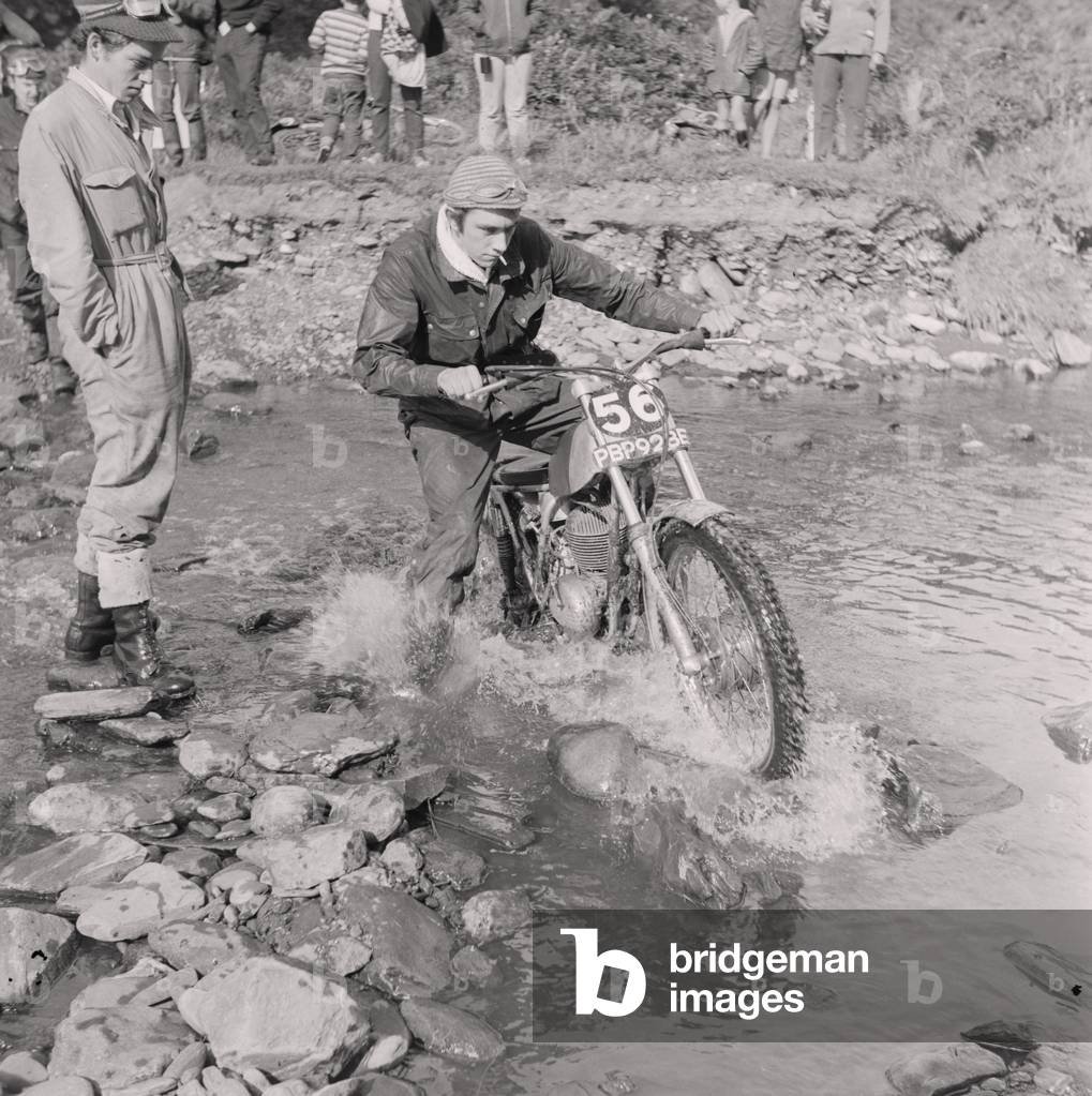 Manx Two Day Motorcycle Trial, September 1968 (b/w photo)