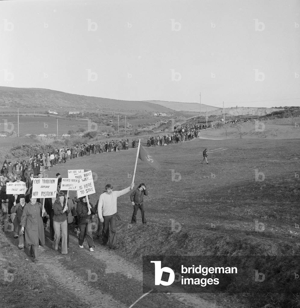 Protest march at Peel, May 1976 (b/w photo)