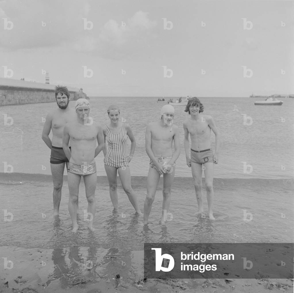 Ramsey Bay Swim, July 1973 (b/w photo)