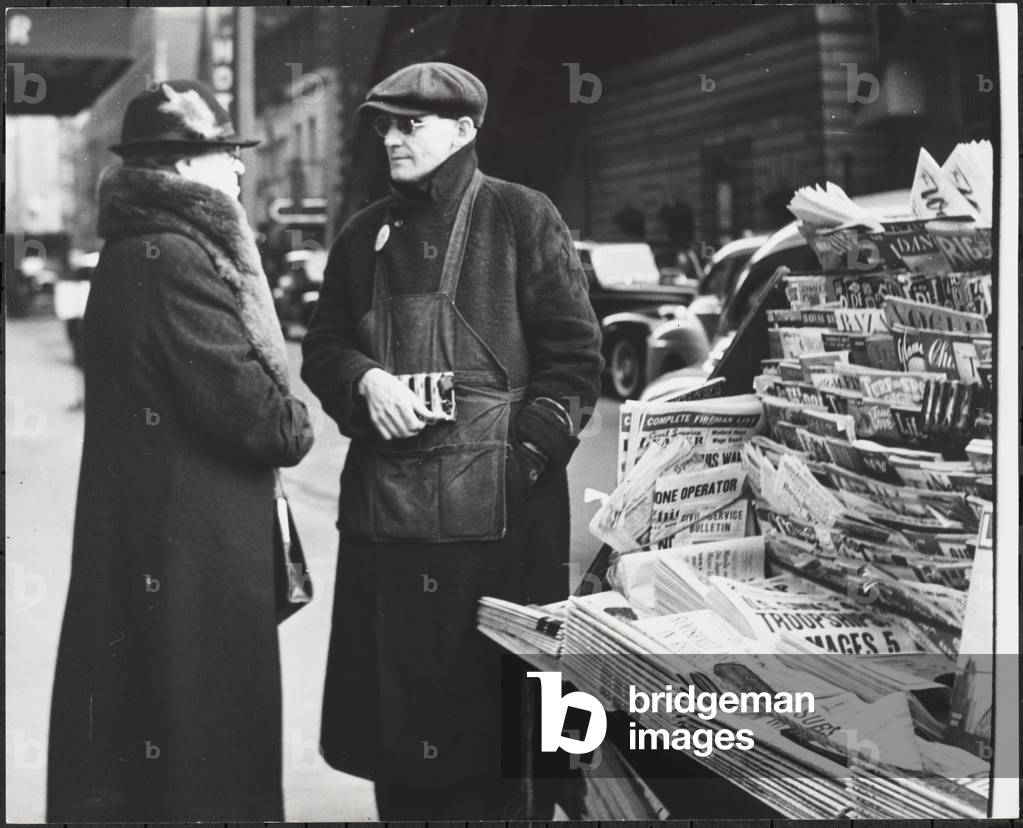 Blind Newsstand, Times Square Area, c.1940 (b/w photo)