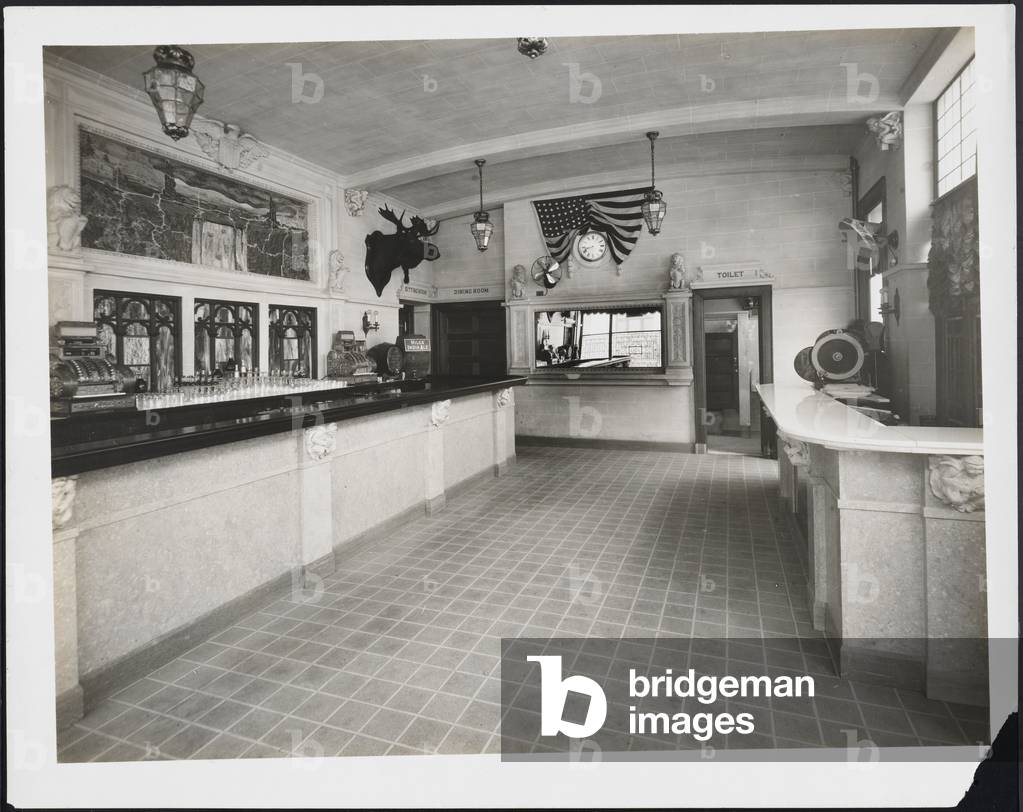 Restaurant interior, c.1930-50 (b/w photo)