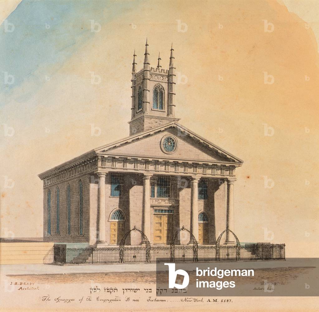 The Synagogue of the Congregation B'nai Jeshurum 1827 by Alexander Jackson Davis