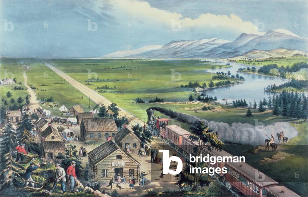 Across the Continent: 'Westward the Course of Empire Takes it's Way', 1868 (colour litho)