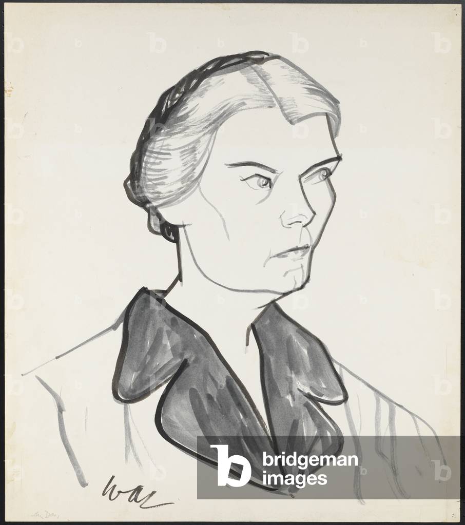 Dorothy Day, founder of the Catholic Worker Movement, 1952 (ink on paper)