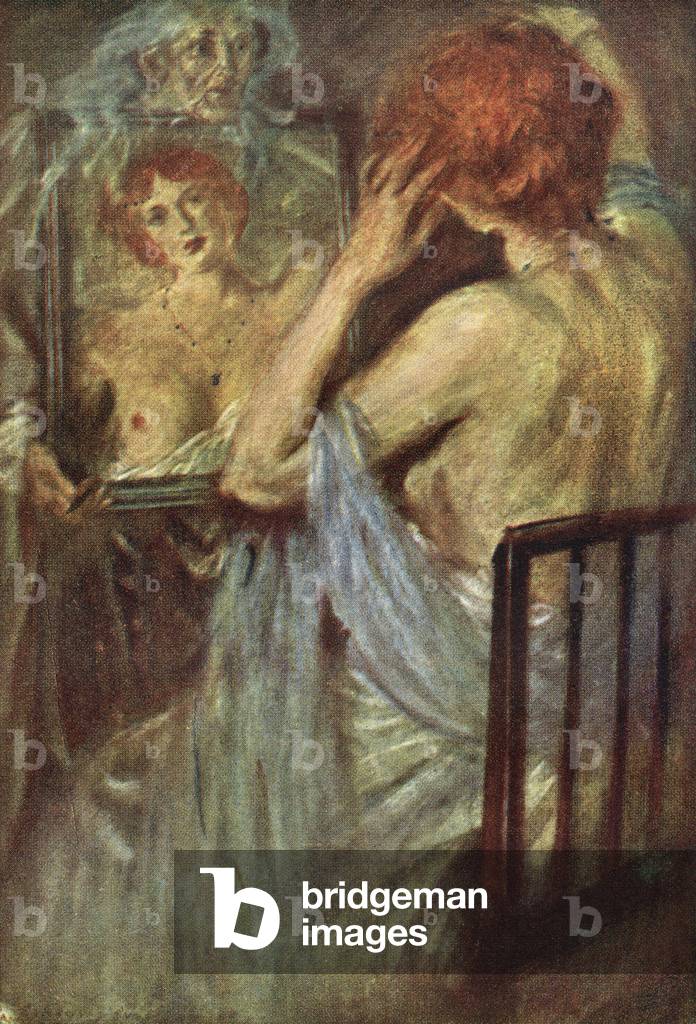 She dwells with beauty, beauty that must die, Illustraion to the poem Ode on Melancholy by John Keats, from Poems of Keats, pub.c.1910