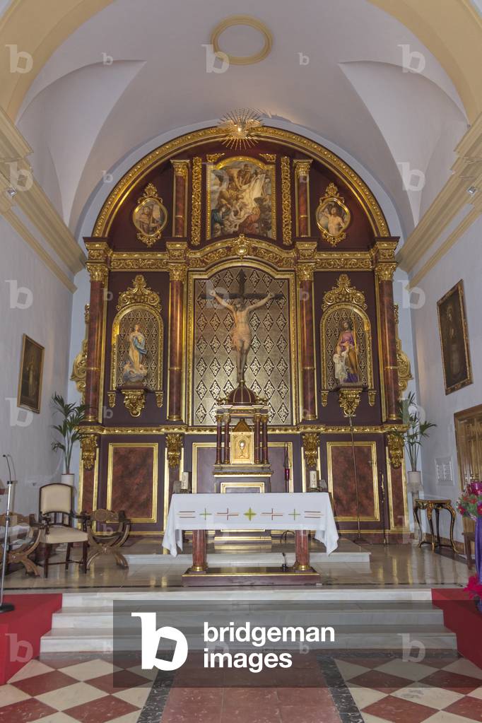 Interior of the church of San Antonio de Padua, Frigiliana, Malaga Province, Andalusia, Southern Spain (photo)