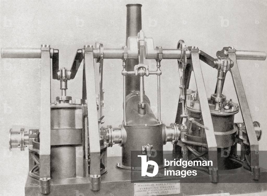 Henry Maudslay's Oscillating Paddle Engines, built in 1827 (litho)