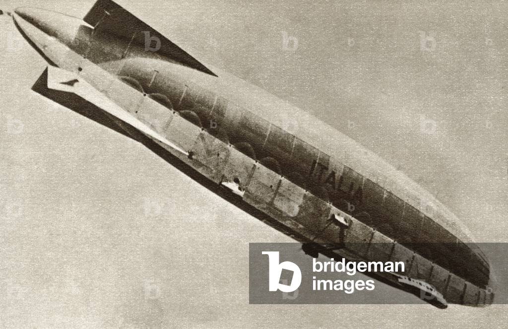 Airship Italia .  A semi-rigid airship used by Italian engineer Umberto Nobile in his second series of flights around the North Pole.  From The Story of 25 Eventful Years in Pictures published 1935