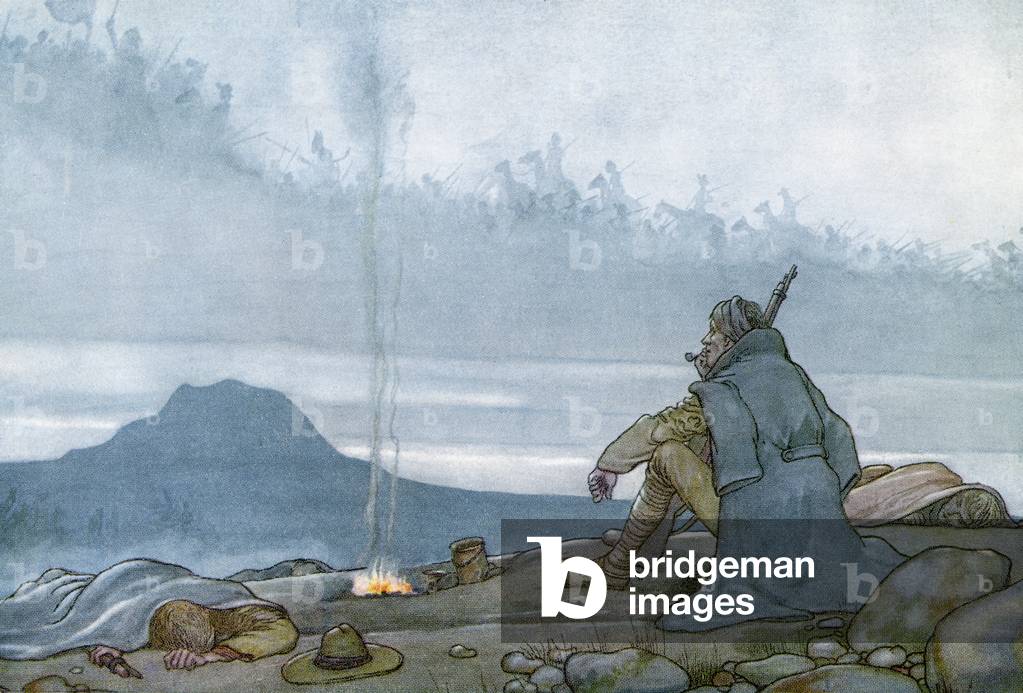 Illustration to the poem The Song of the Dead, by Rudyard Kipling, from A Song of the English, pub.c.1914