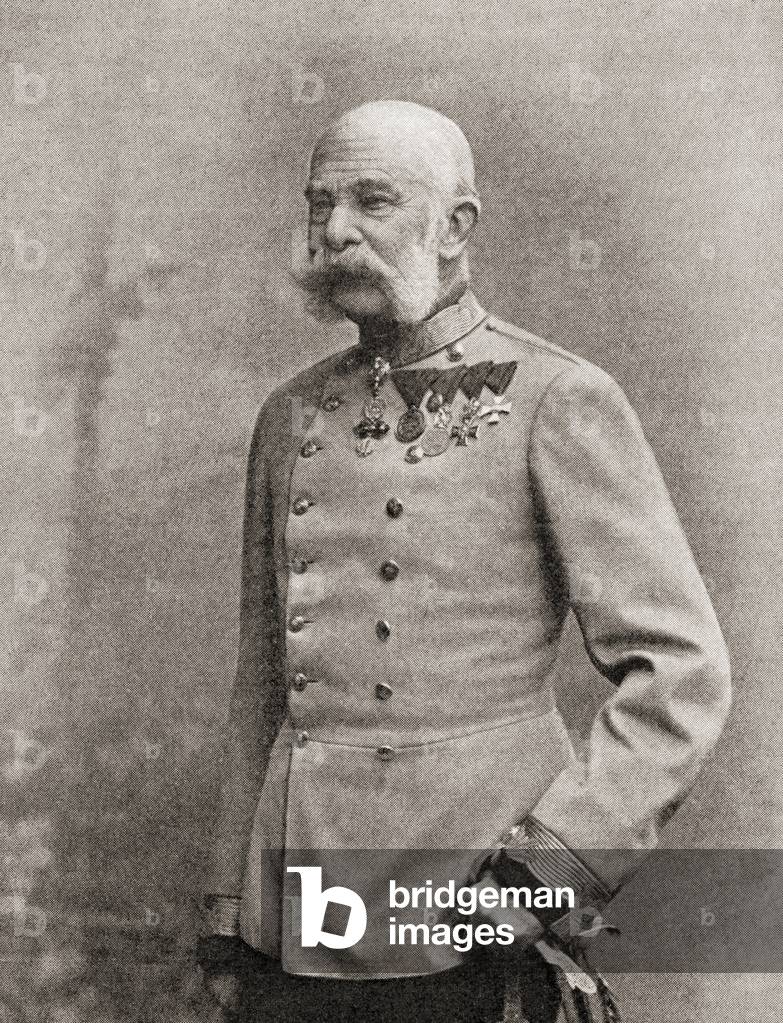 Franz Joseph I or Francis Joseph I, from 'The History of the Great War', published c.1919 (litho)