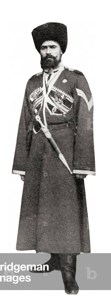 A Cossack during WWI. From The War Illustrated Album Deluxe, published 1915 (litho)