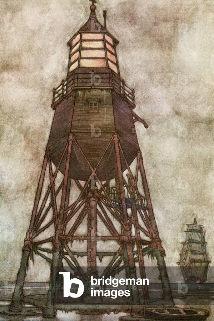 Illustration to the poem The Coastwise Lights by Rudyard Kipling, from A Song of the English, pub.c.1914