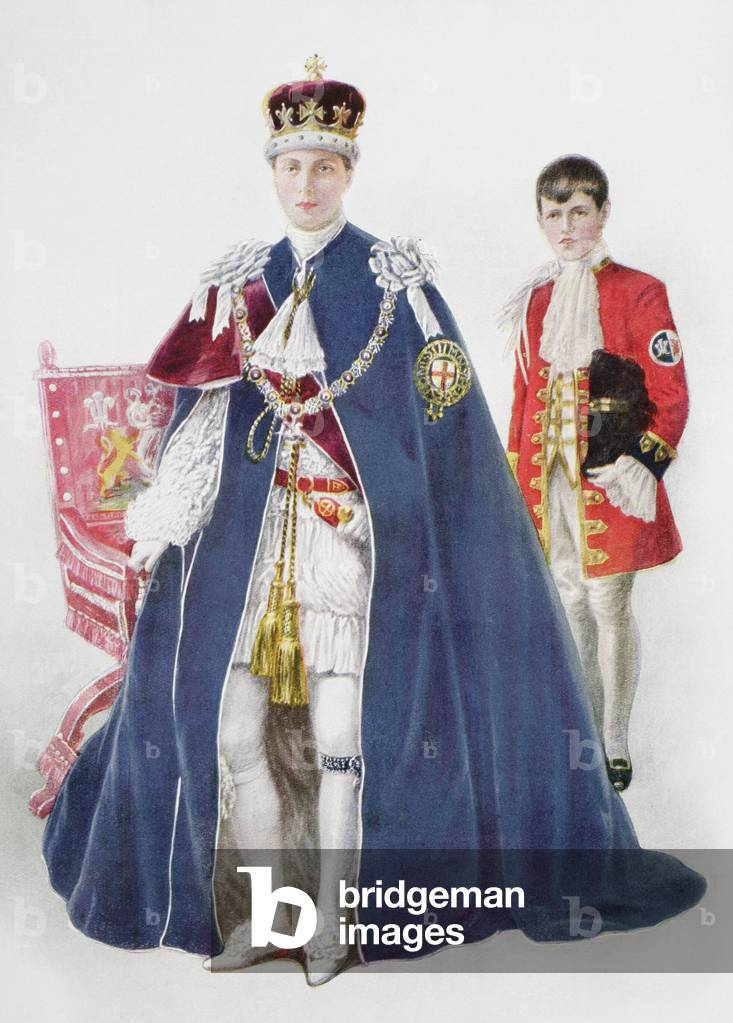 Edward VIII, as Prince of Wales attended by his page.  Edward Albert Christian George Andrew Patrick David,The Duke of Windsor,1894 to 1972.  King of the United Kingdom and the British Dominions, and Emperor of India.  From The Queen The Lady's Newspaper published 1935.