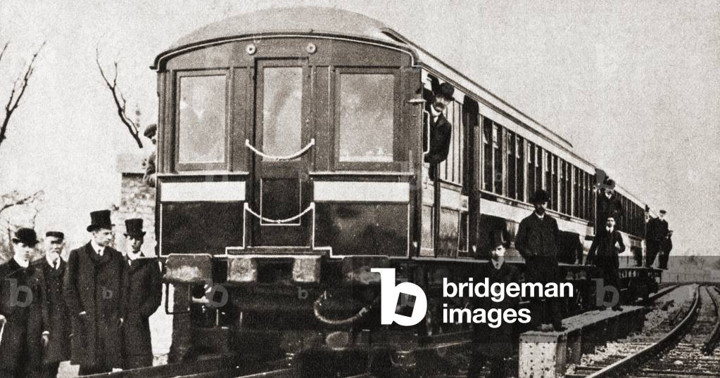 An early electric train, from  The Pageant of the Century, pub. 1934