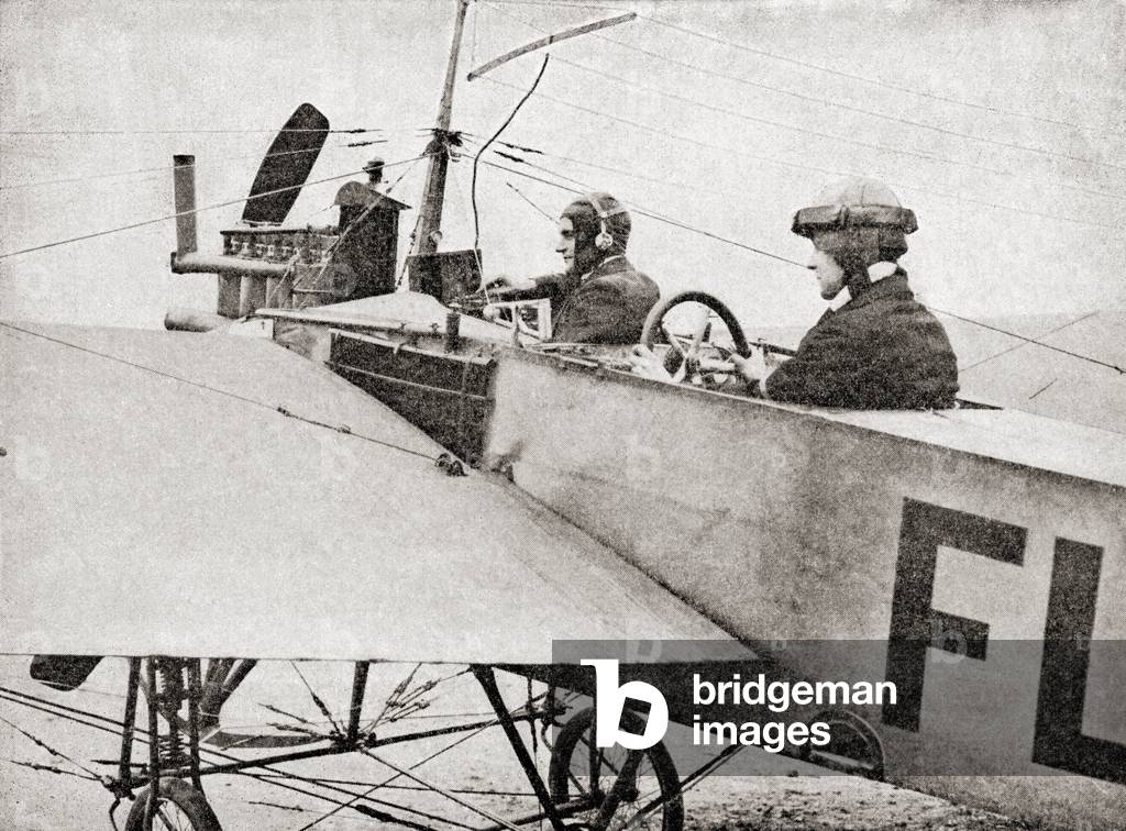 Wireless apparatus on an aeroplane during World War One, from The History of the Great War, pub.c. 1919