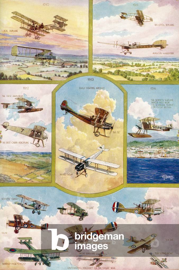 The Progress of Aviation during the 25 years reign of King George V.  From The Illustrated London News, Silver Jubilee Record Number, 1910 - 1935