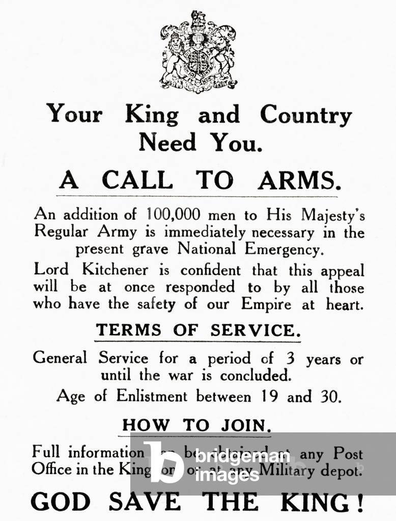 A Call to Arms during World War One, from The History of the Great War, pub.c. 1919