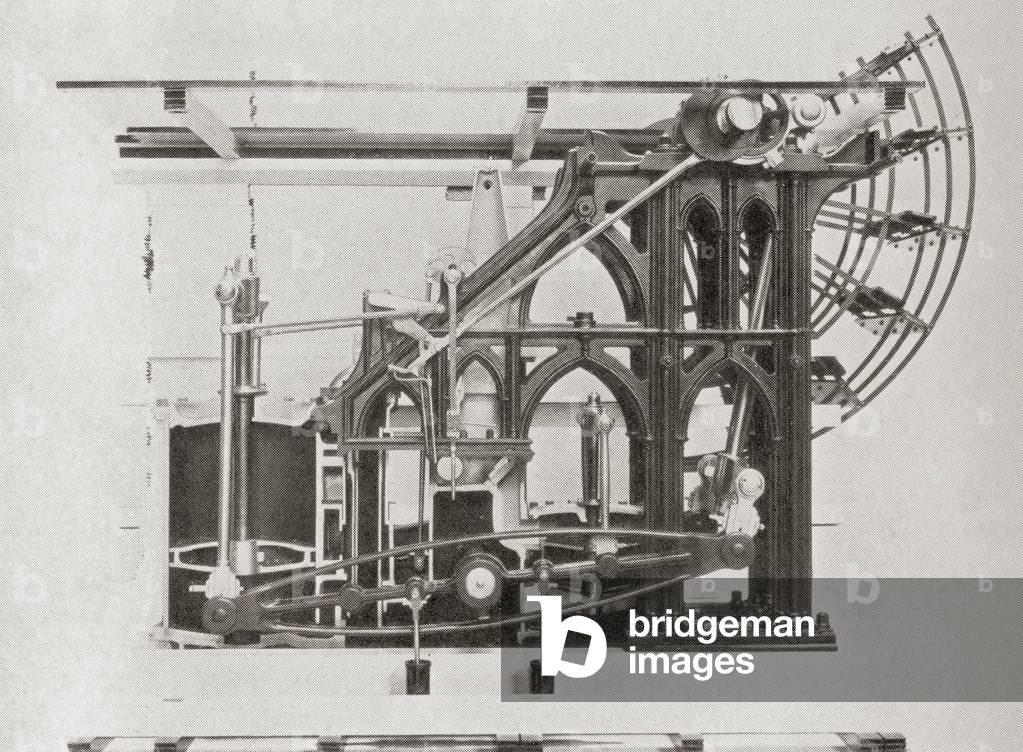 Sectional view of a Side-lever engine (litho)