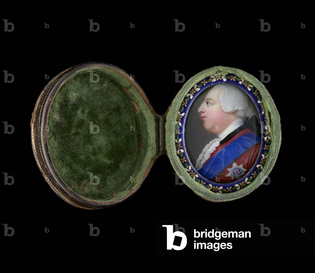 Portrait miniature of George III, c.1750 (enamel)