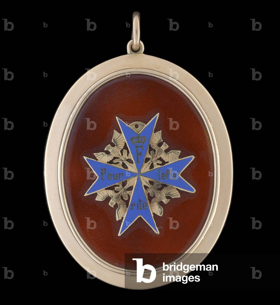 Case for the portrait enamel of Rittmeister Manfred Albrecht, Freiherr von Richthofen, 'The Red Baron', verso, 1917 (enamel)	