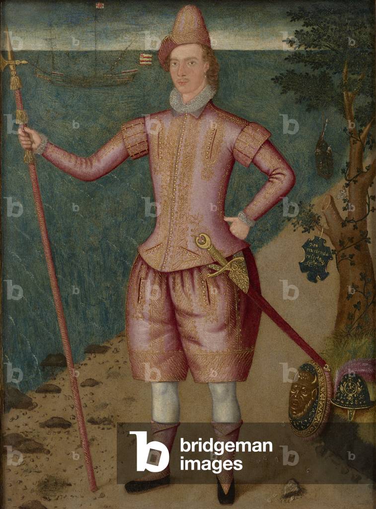 Portrait of an Explorer, 1594 (oil on paper laid on canvas)