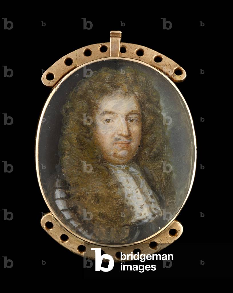 Portrait miniature of a gentleman, thought to be John Crew, 1st Baron Crew of Stene (w/c on ivory)