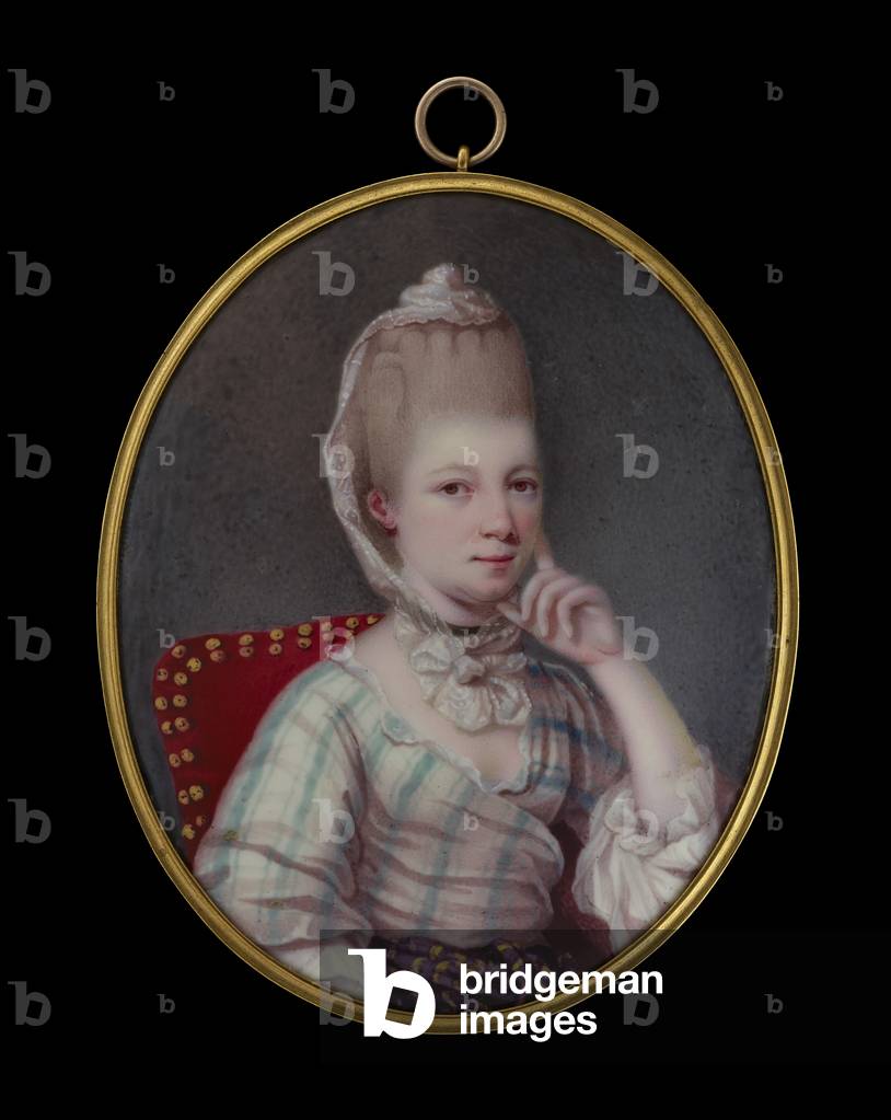 A portrait enamel of a young lady, c.1775 (enamel on metal)