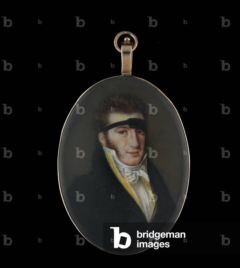 Portrait miniature of a Gentleman wearing a support, c.1816 (w/c on ivory)