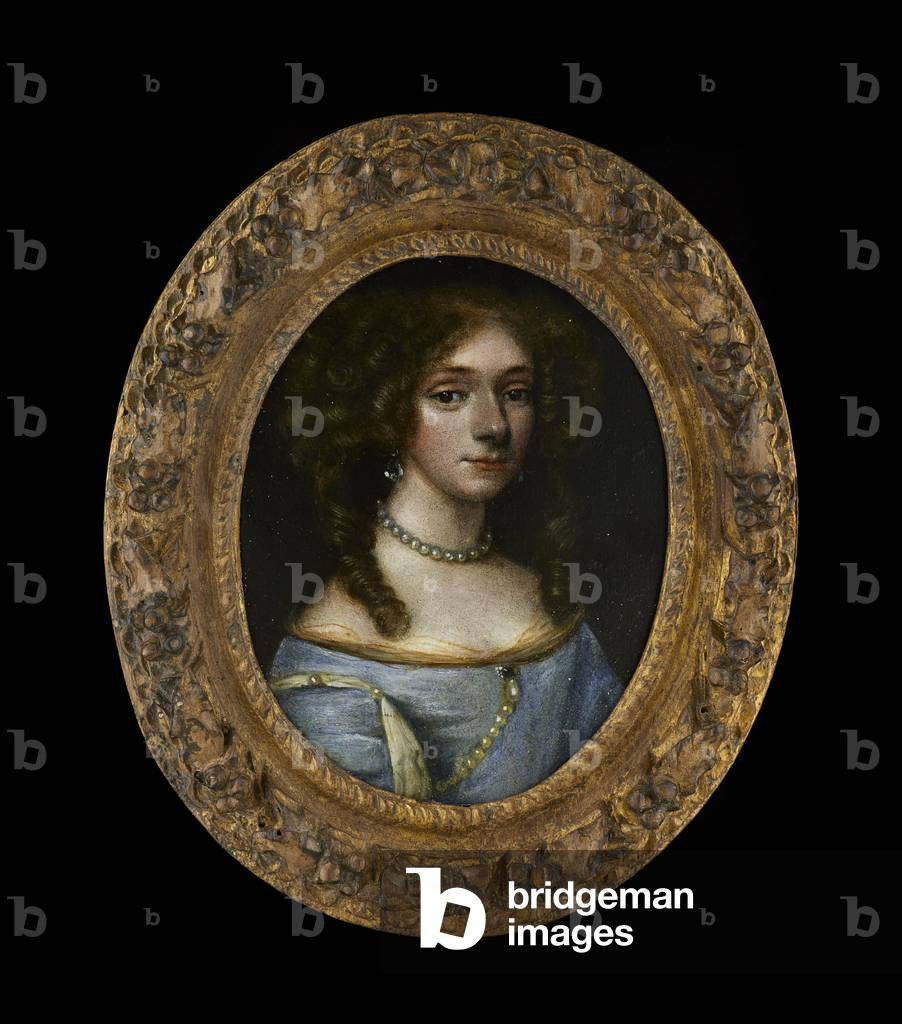Portrait miniature of an Unknown Lady, 1670s (oil on copper)