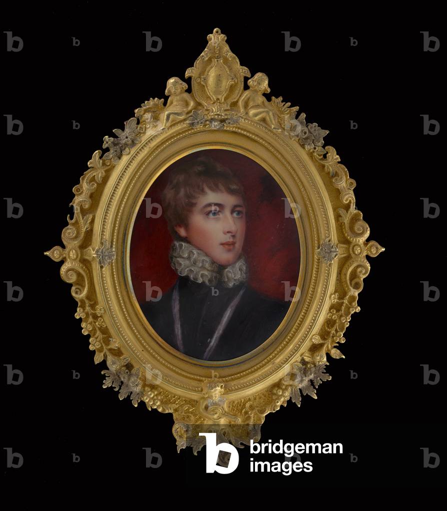 Portrait enamel of William Lamb, 2nd Viscount Melbourne, c.1850 (enamel on metal)