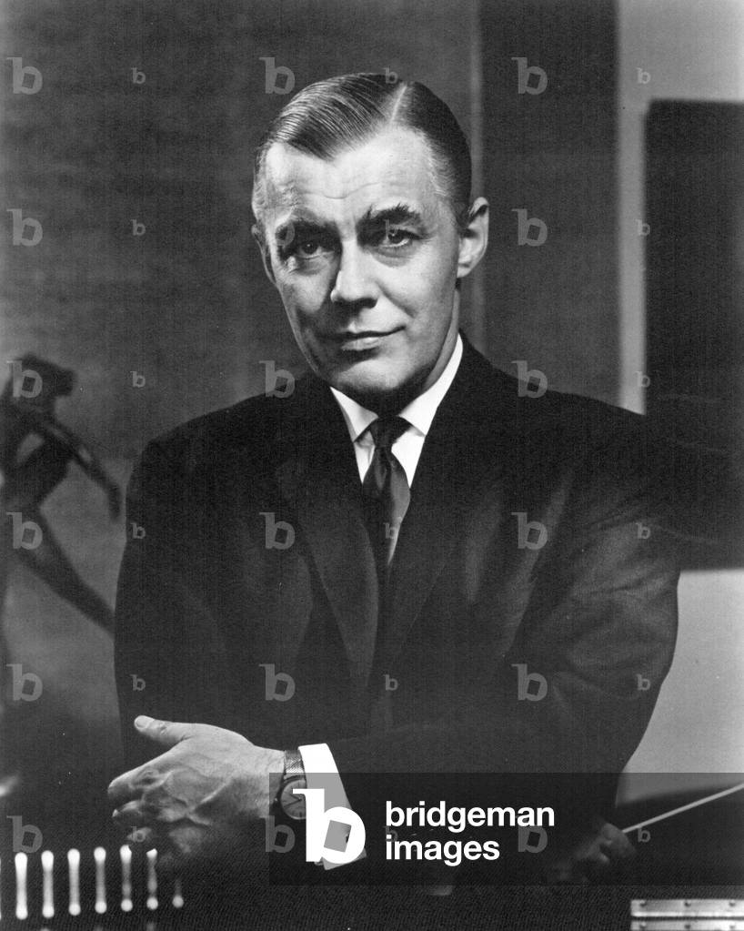 Sixten Ehrling - portrait holding baton - Swedish conductor 1918 - 2005