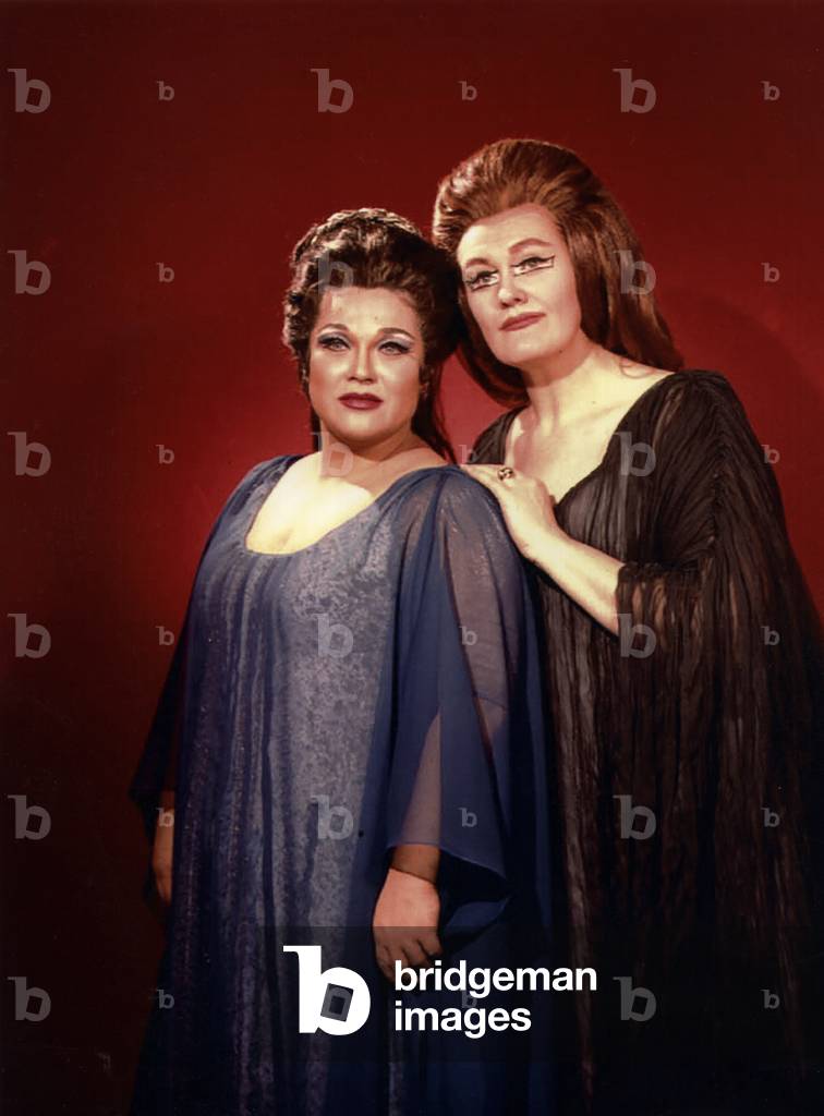 Joan Sutherland and Marilyn Horne in role in  Norma by Vincenzo Bellin