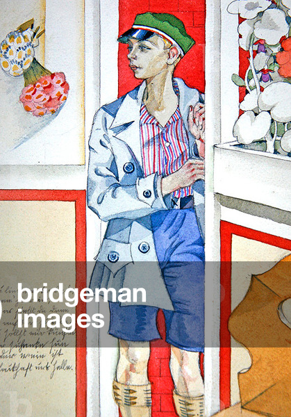 German Boy in a Doorway, c.1936 (watercolour & pencil on paper)