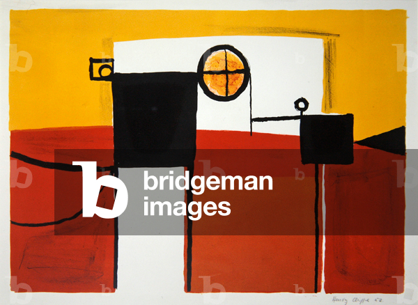 Black Forms in a Landscape, 1952 (colour litho)