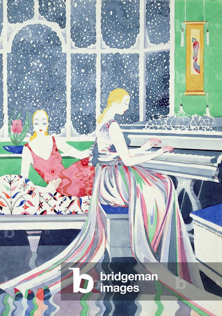 At the Piano (w/c on paper)