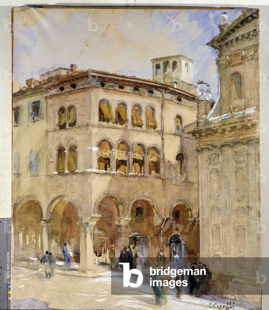 View of Modene, 20th century (oil on canvas)