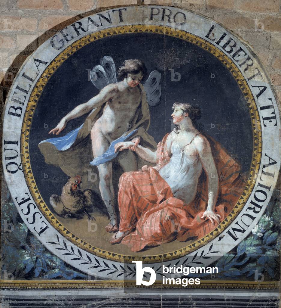 The Genie of Peace Allegory. Detrempe on canvas by Giovanni Antonio Sogliani (1492-1544) 16th century Museo Civico, Reggio Emilia