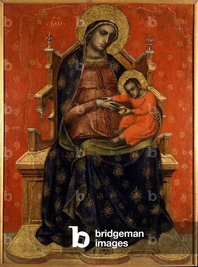 Madonna of humility. Painting on wood by Veneziano Caterino (14th century). Museo Diocesiano, Pennabilli, Italy.